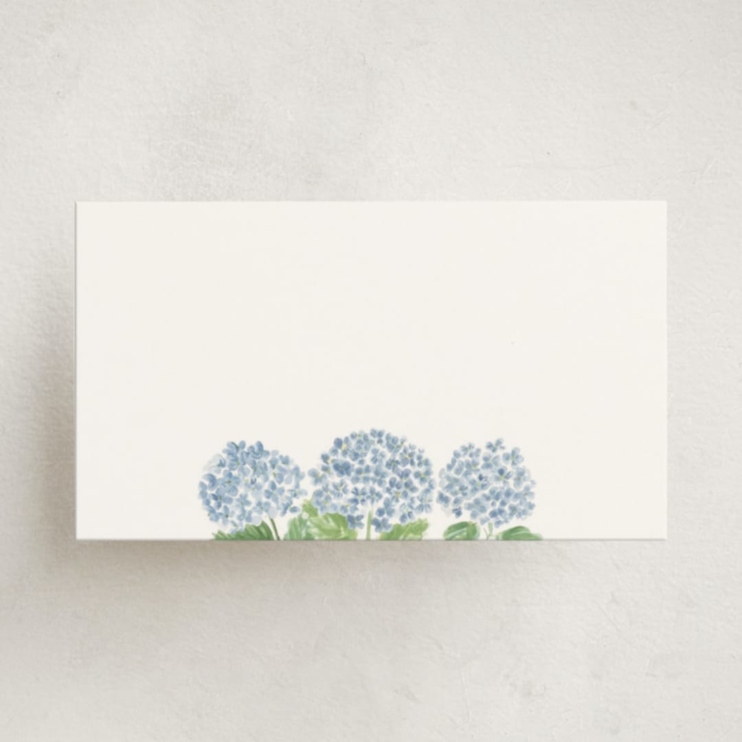 "Hydrangea Love" - Mini Note Cards in Sky by Lydia Carns - Front