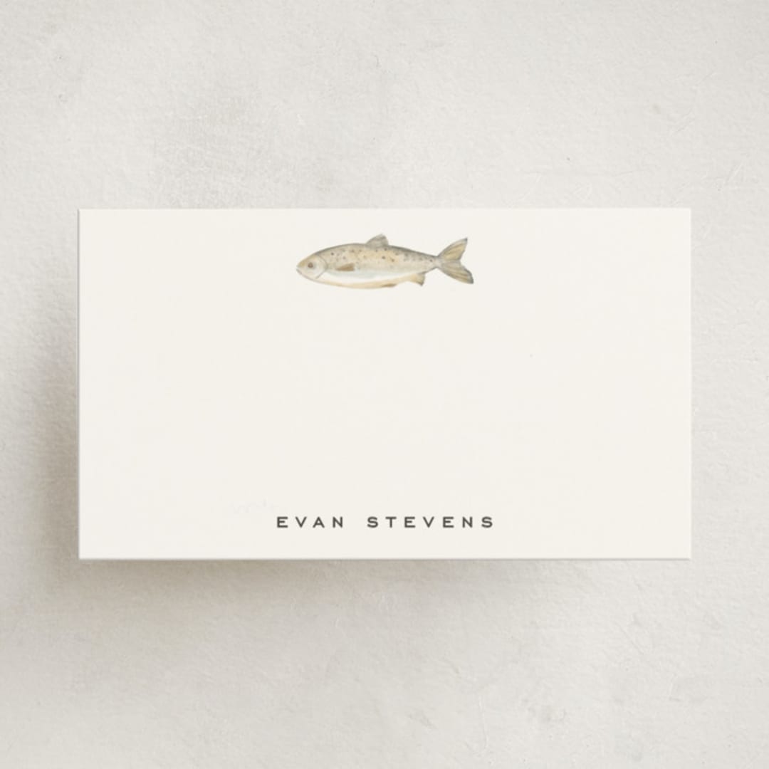 "Fish (add-on)" - Mini Note Cards in Fog by Petra Kern - Front