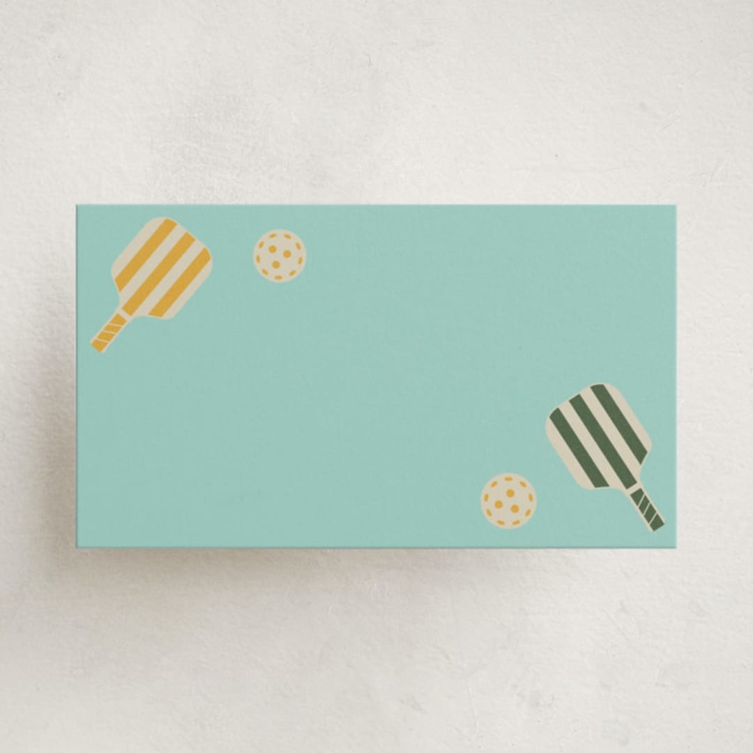 "Vintage Pickle" - Mini Note Cards in Aqua by Vera Lim - Front