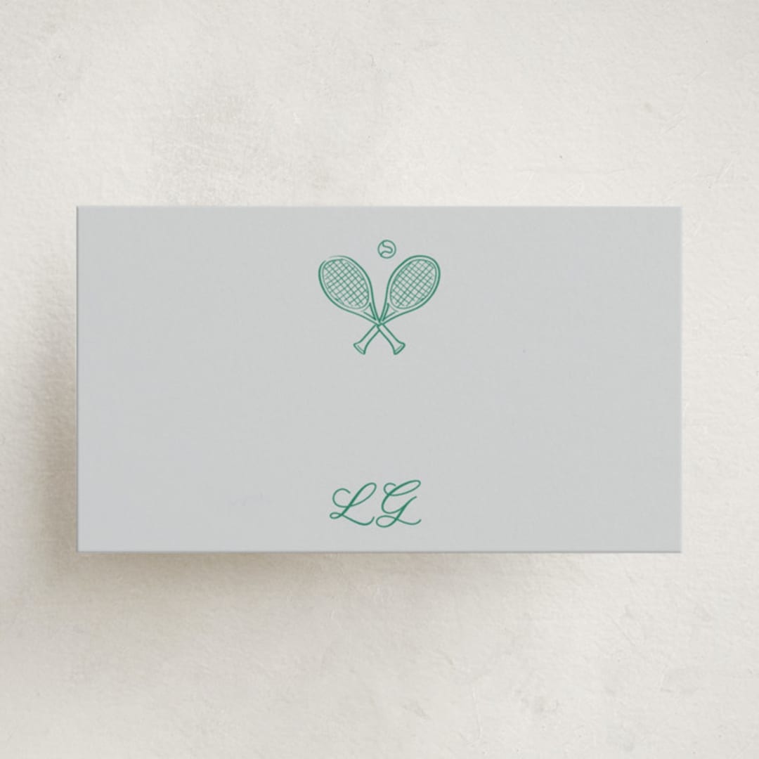 "Racquet Club" - Mini Note Cards in Sky by Leia Matt - Front