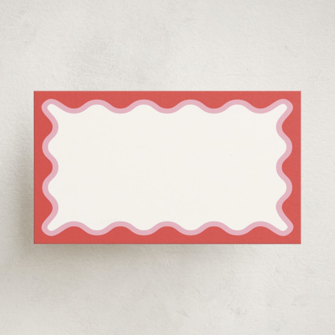 "Wavy Frame Fun" - Mini Note Cards in Watermelon by Ro Pacifico - Front