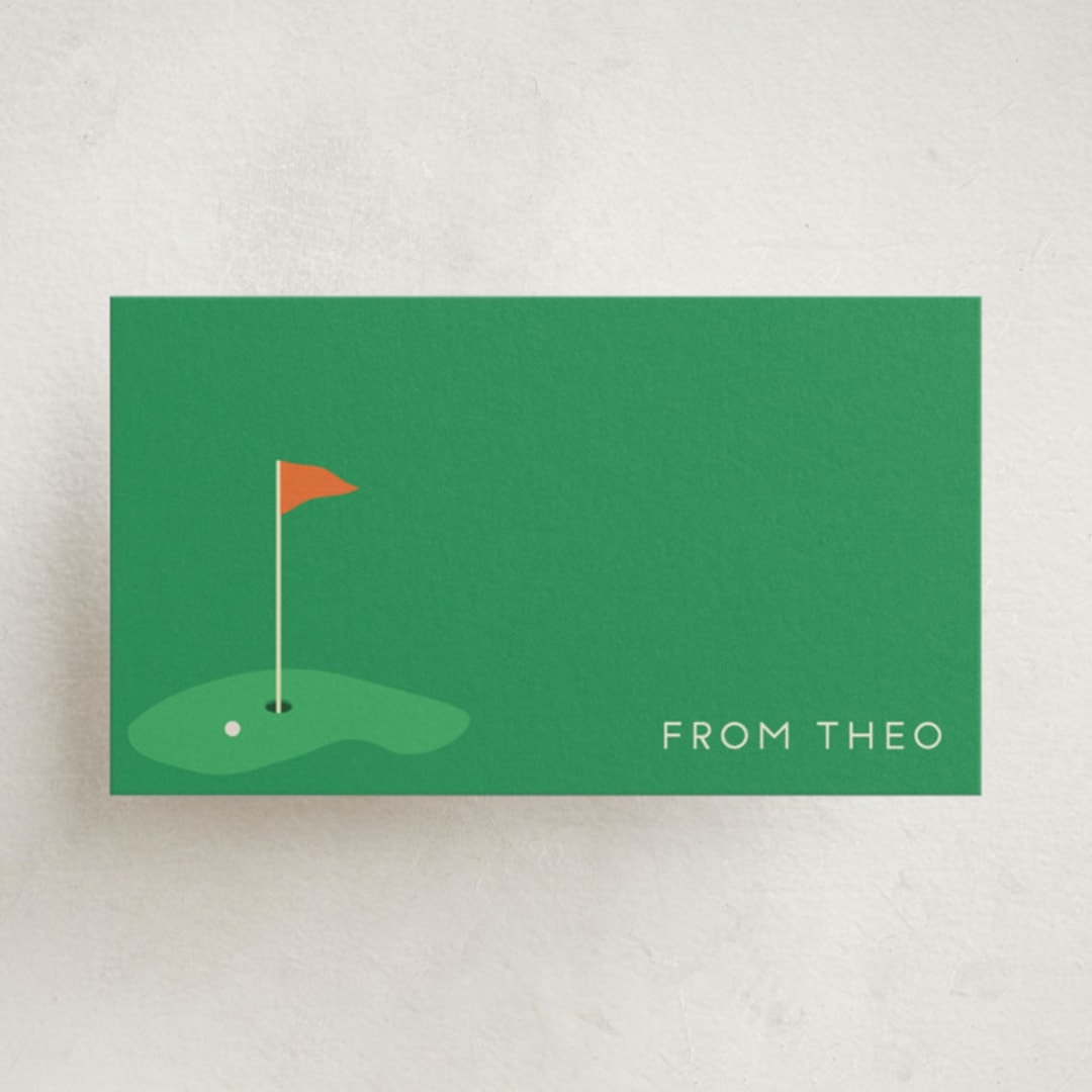 "tee-rific" - Mini Note Cards in Grass by Ellen Schlegelmilch - Front