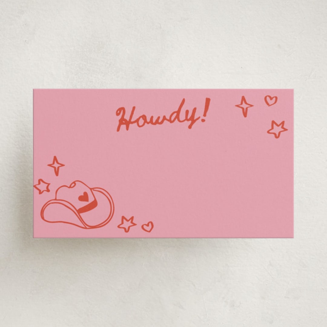 "cowboy club" - Mini Note Cards in Cherry by Jennifer Lew - Front