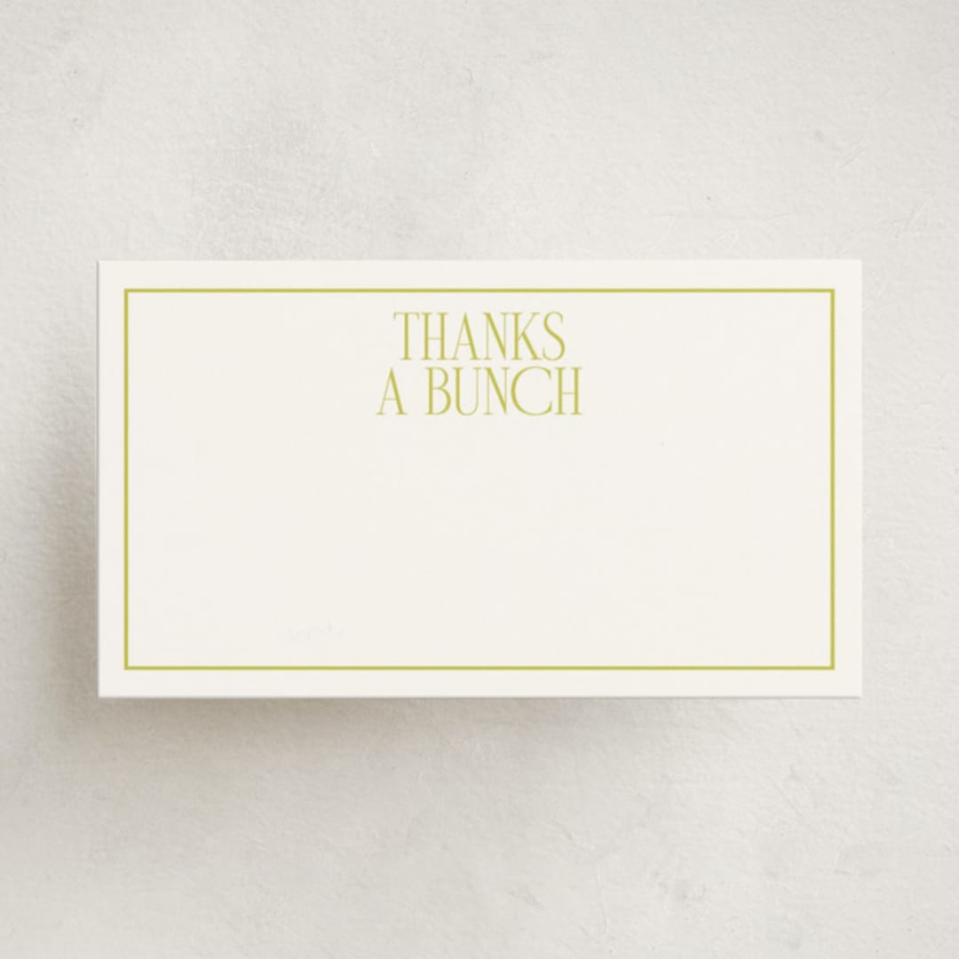 "elegant serif" - Mini Note Cards in Lime by Ellen Schlegelmilch - Front