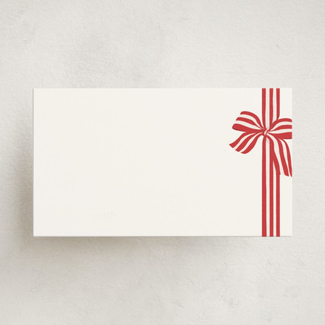 "ribbon wrapped" - Mini Note Cards in Poinsettia by Angela Marzuki - Front