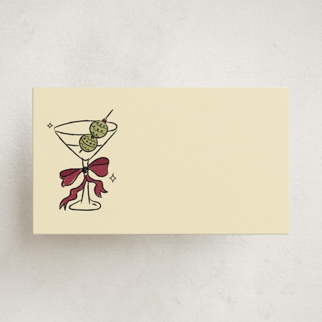 "Cin Cin!" - Mini Note Cards in Holly Berry by Helena Vitto - Front