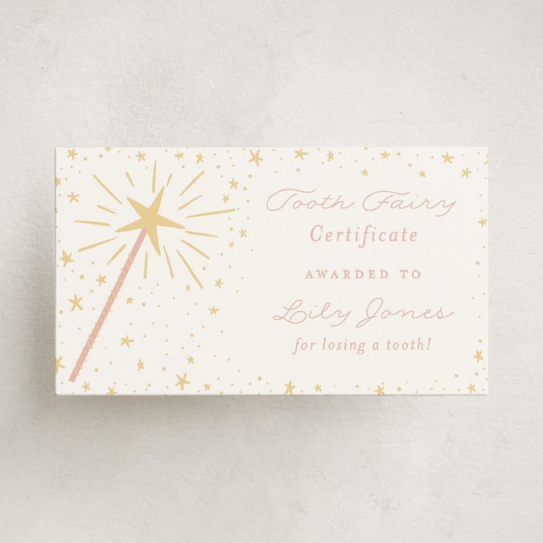 "Tooth Fairy" - Mini Note Cards in Cotton Candy by Jackie Crawford - Front