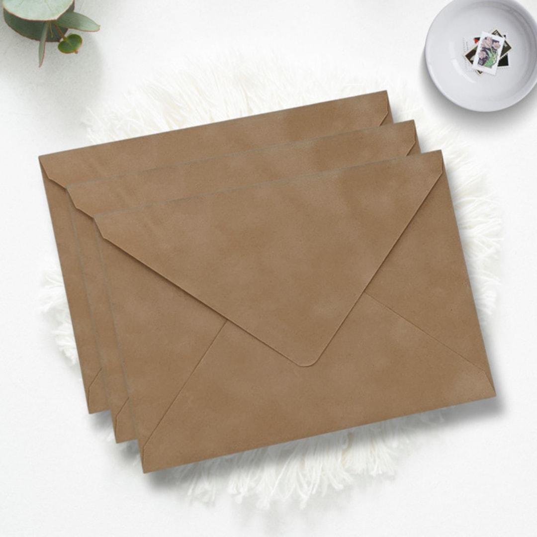 "A7 Camel Velvet Envelopes (Set of 10)" - Envelopes in natural by Caroline Russo