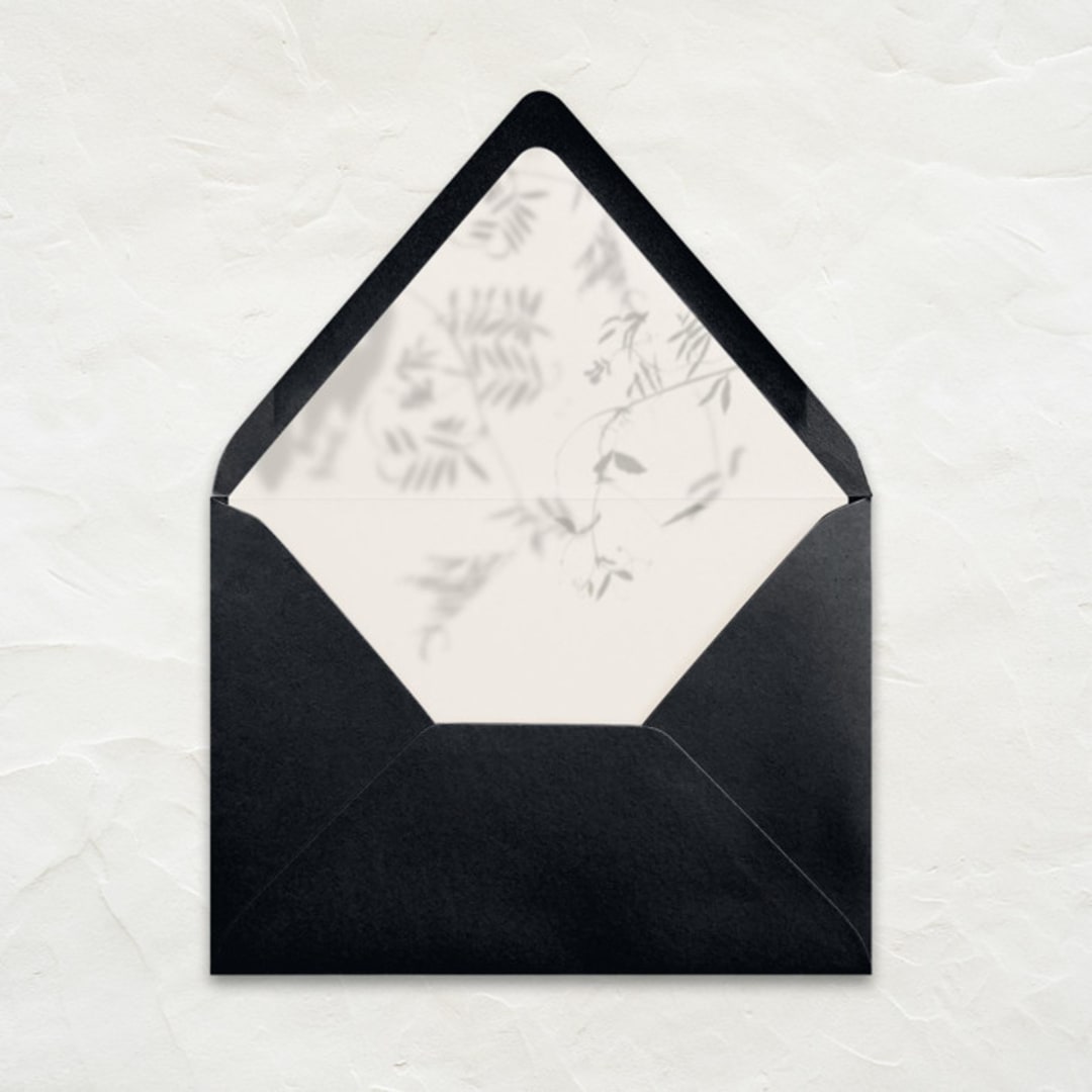 "A7 Pre-Lined Envelopes // Black (Set of 25)" - Envelopes in black by Clover and Lamb