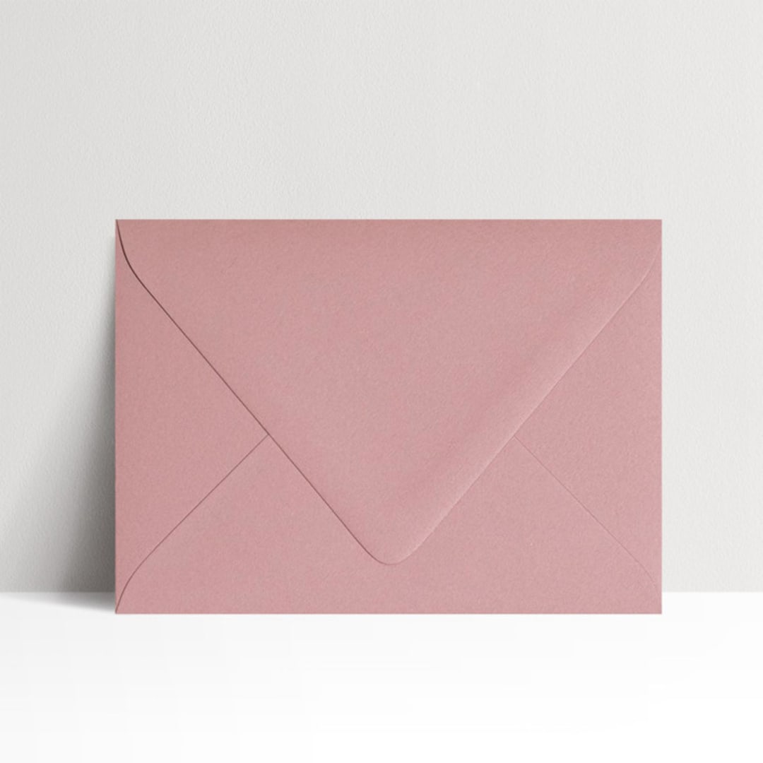 "A7 Dusty Pink Euro Flap Envelopes, Pack of 25" - Envelopes in pink by Studio Lavender