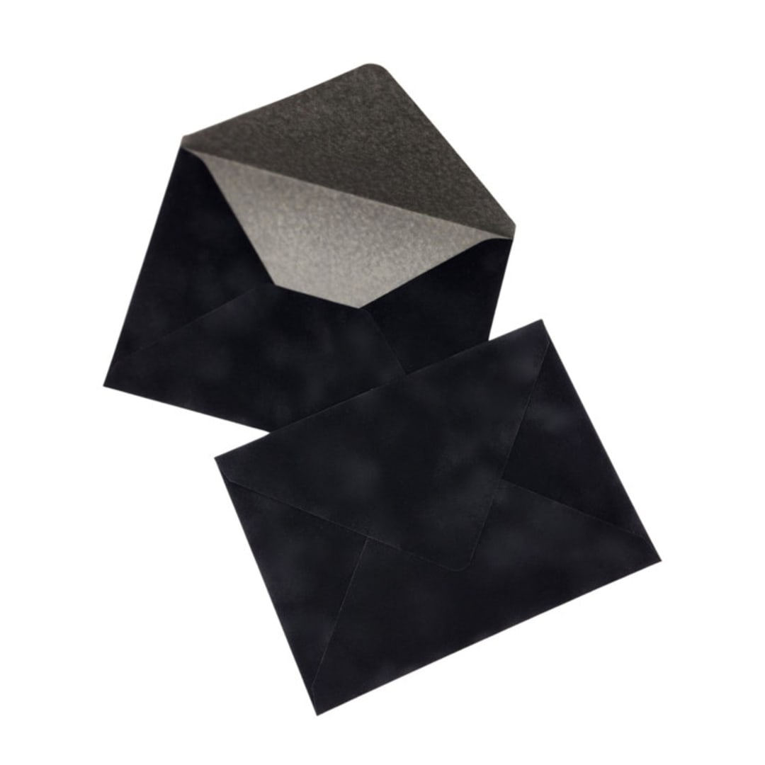 "A7 Black Velvet Envelopes (Set of 10)" - Envelopes in black by Caroline Russo