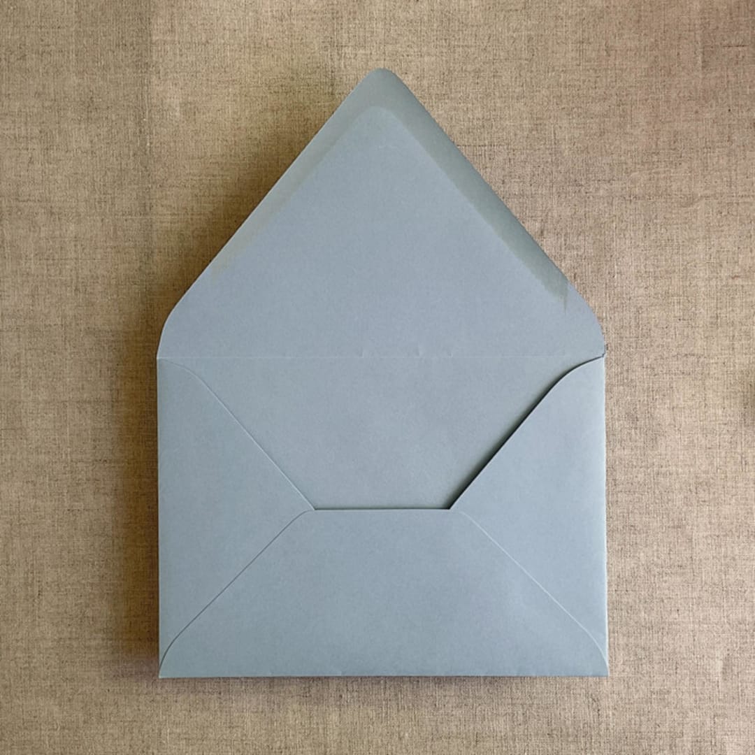 "Steel blue A7 euro flap envelope | pack of 10" - Envelopes in blue by Ivory Invitations