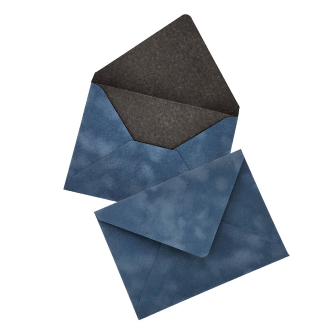 "A7 French Blue Velvet Envelopes (Set of 10)" - Envelopes in blue by Caroline Russo