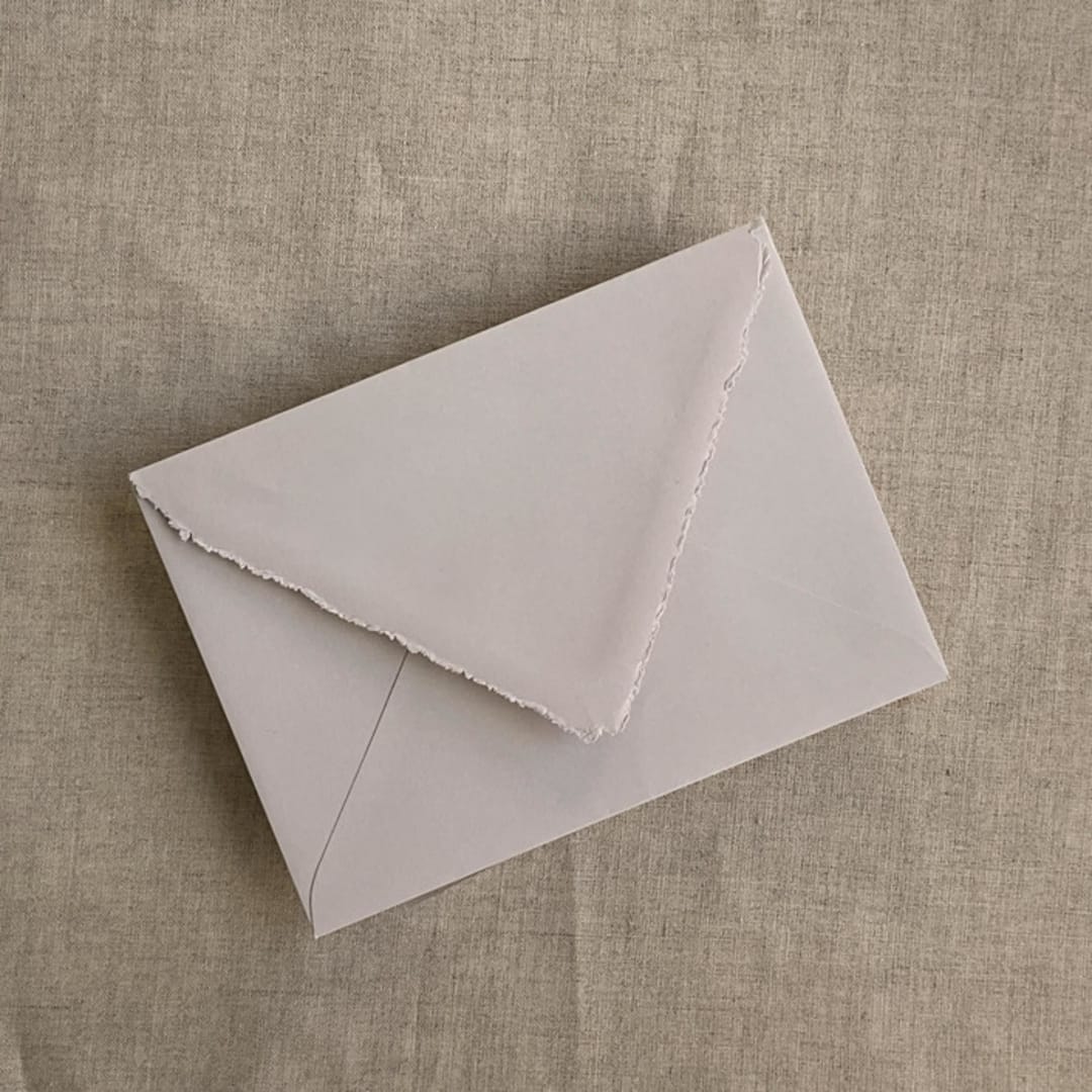 "Bare blush A7 deckled edge euro flap envelope | PACK of 10" - Envelopes in beige by Ivory Invitations