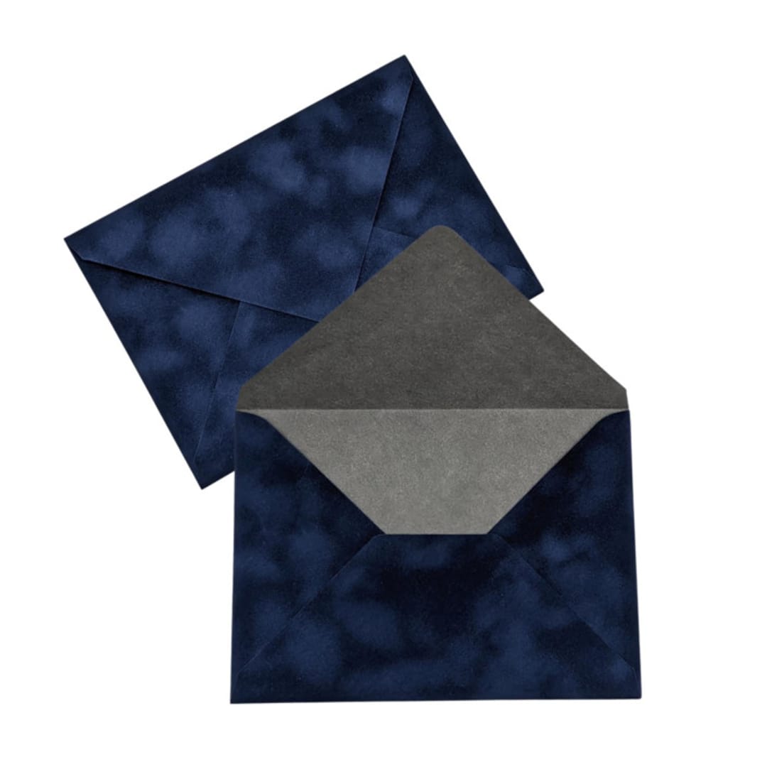 "A7 Navy Velvet Envelopes (Set of 10)" - Envelopes in blue by Caroline Russo