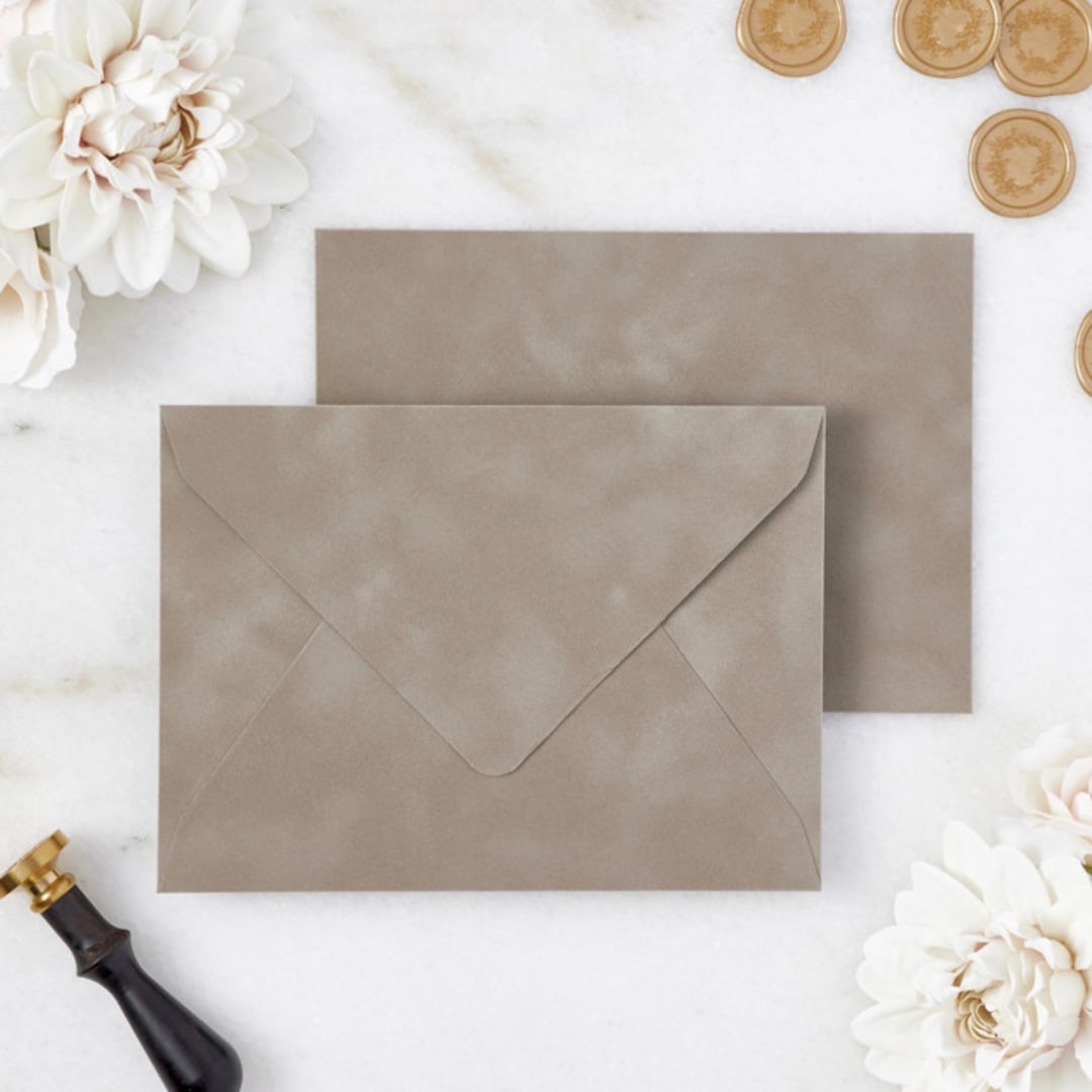 Mushroom Velvet Envelopes