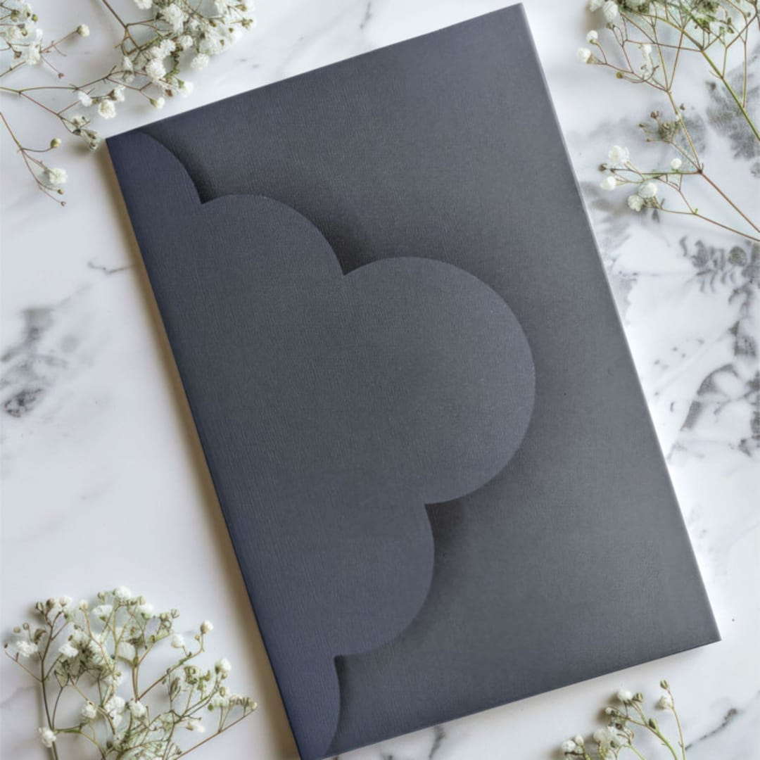 "Navy Blue, Scalloped Edge Cardstock A7 Envelope" - Envelopes in blue by The Savage Label