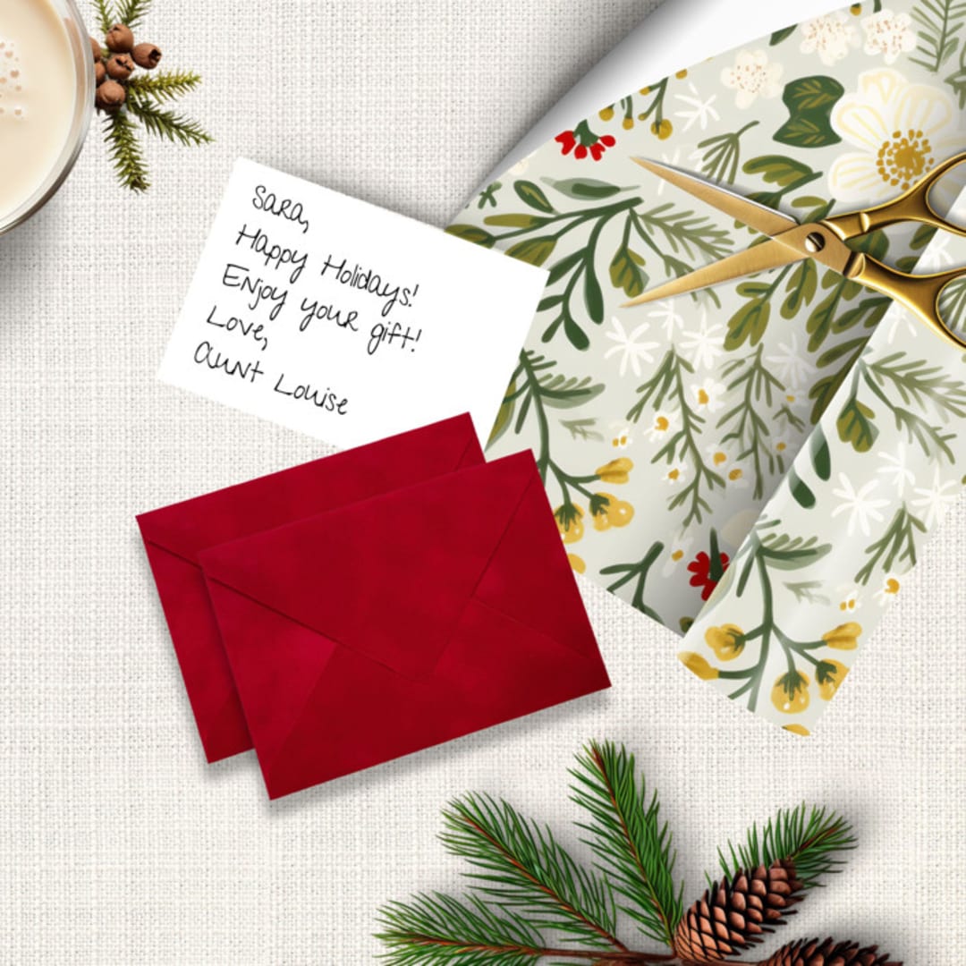 "Red Velvet Mini Envelopes with Note Cards for Gifts (Set of 10)" - Envelopes in red by Caroline Russo