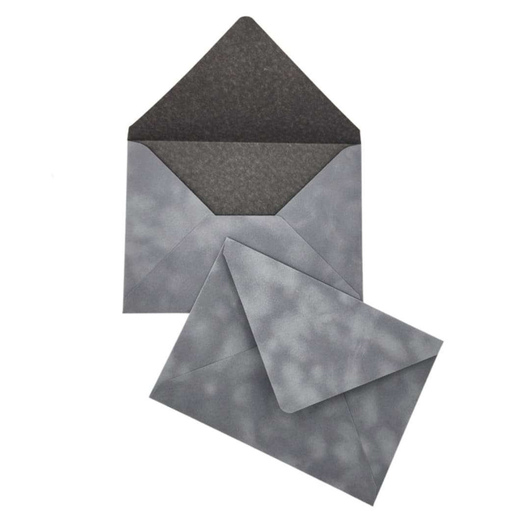"A7 Gray Velvet Envelopes (Set of 10)" - Envelopes in gray by Caroline Russo