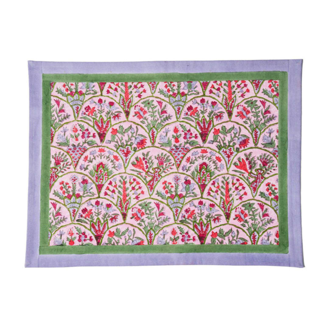 "Pink Arch Blockprint Placemat" - Placemats in pink by Michelle Pham
