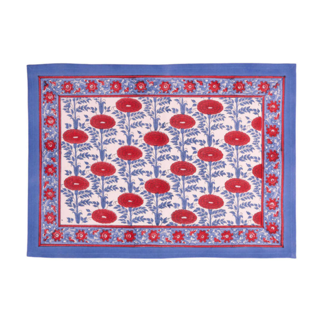 "Araminta Blockprint Placemat" - Placemats in red by Michelle Pham
