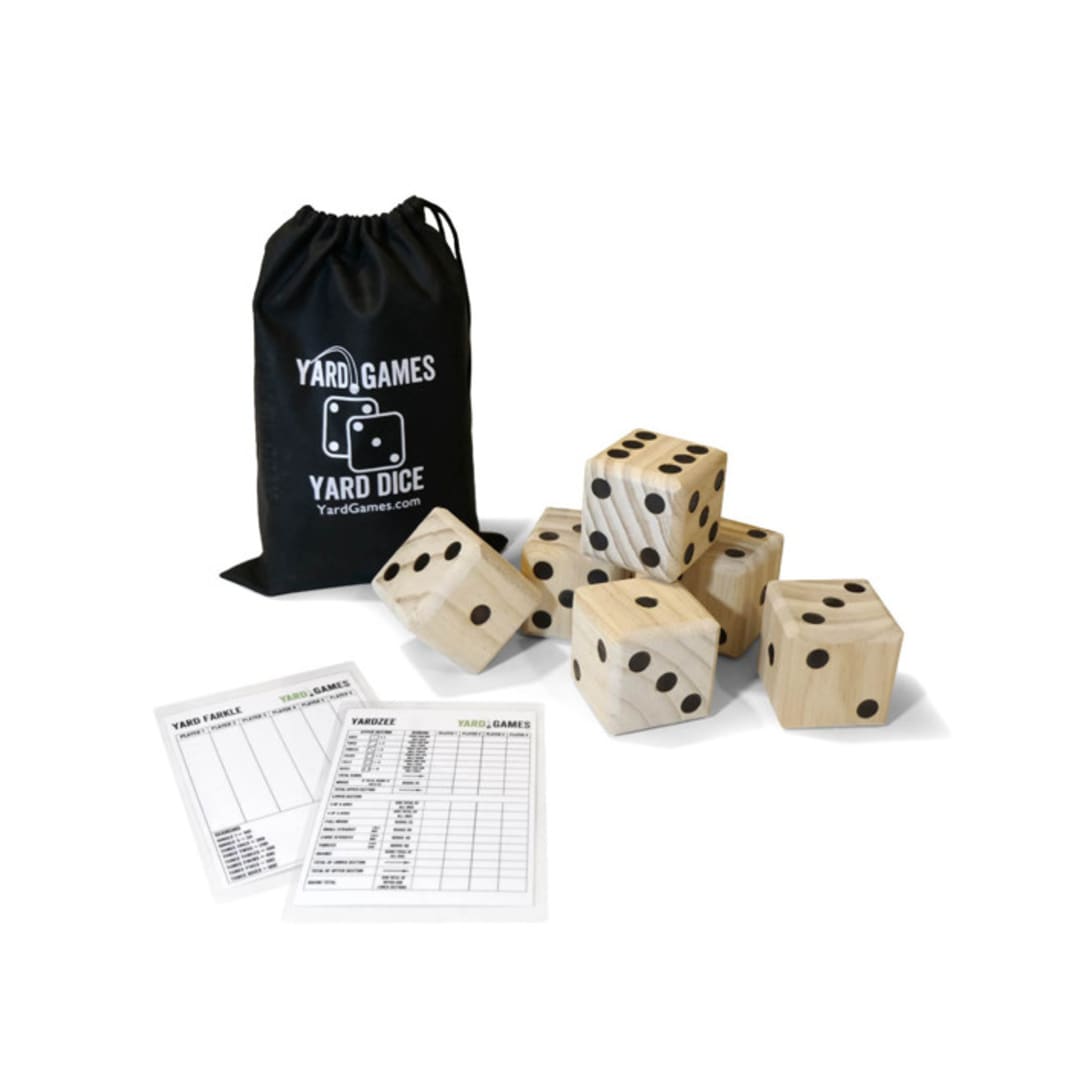 Yard Games Large Wooden Yard Dice with Scoresheets