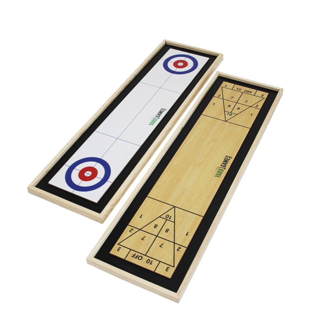 "Yard Games Curling and Shuffleboard 2 in 1 Table Top Game with 8 Rolling Discs" - Wedding Games in beige by Kevin Muellerleile