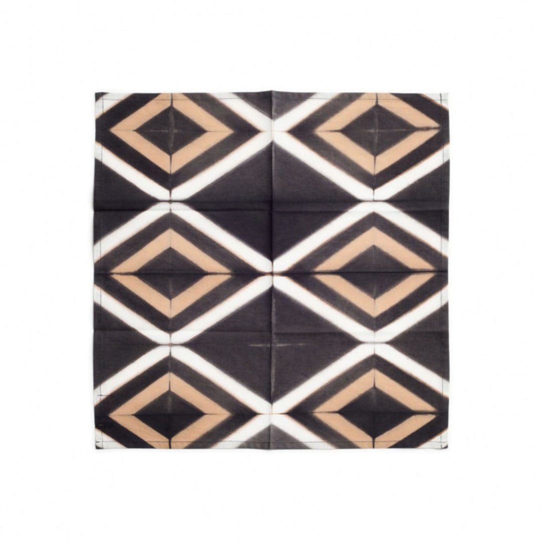 "Tisa Black Cotton Table Napkin" - Napkins in black by Anjali Purohit