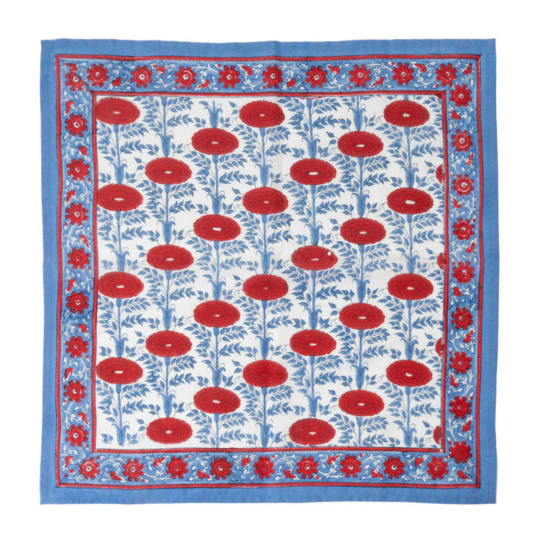 "Araminta Blockprint Napkins, Set of 4" - Napkins in red by Michelle Pham
