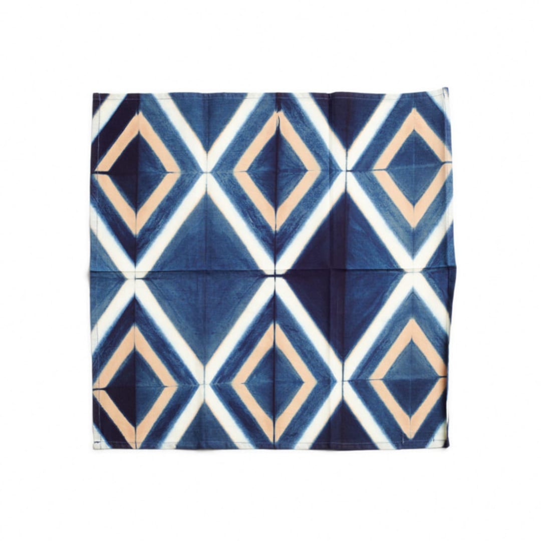 "Tisa Indigo Table Napkin ( set of 4 )" - Napkins in blue by Anjali Purohit