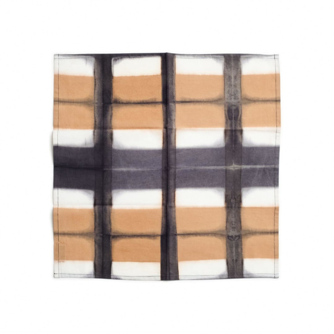 "Chowk Black Cotton Table Napkin ( set of 4 )" - Napkins in black by Anjali Purohit