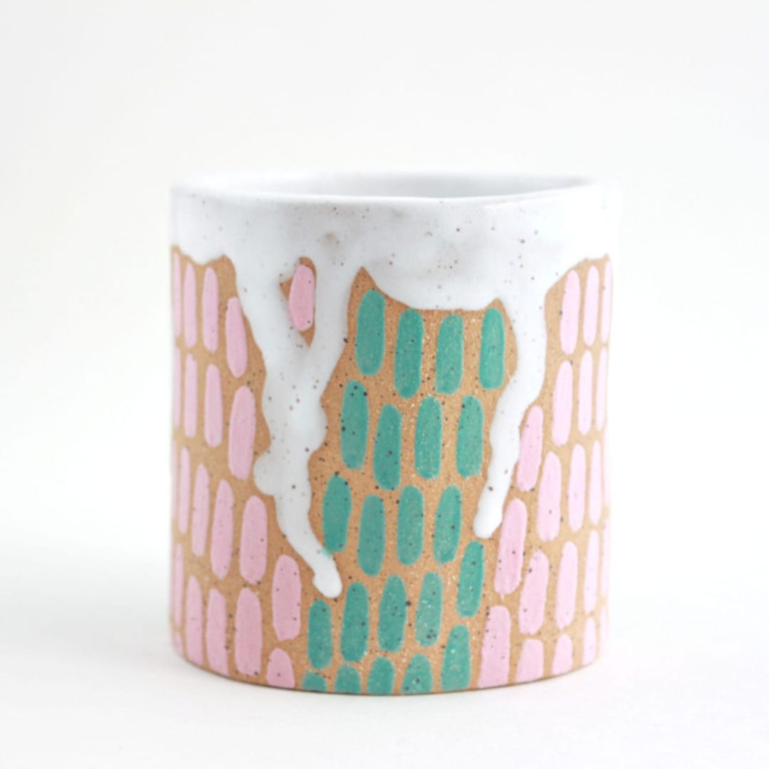 "Dash Stoneware Mini Planter" - Planters in multicolorassorted-colors by Quiet Clementine