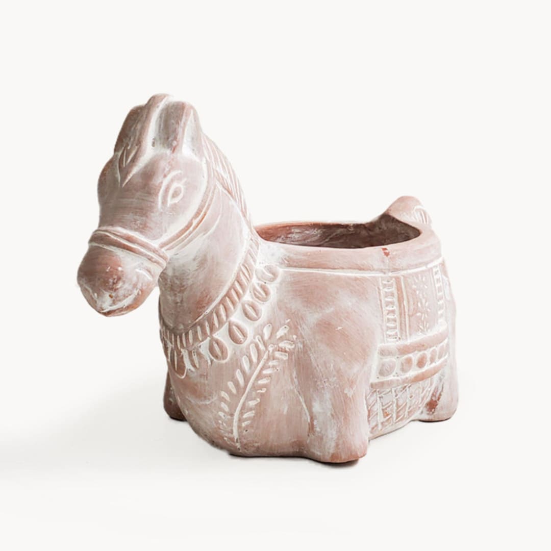 Handmade Terracotta Pot - Horse