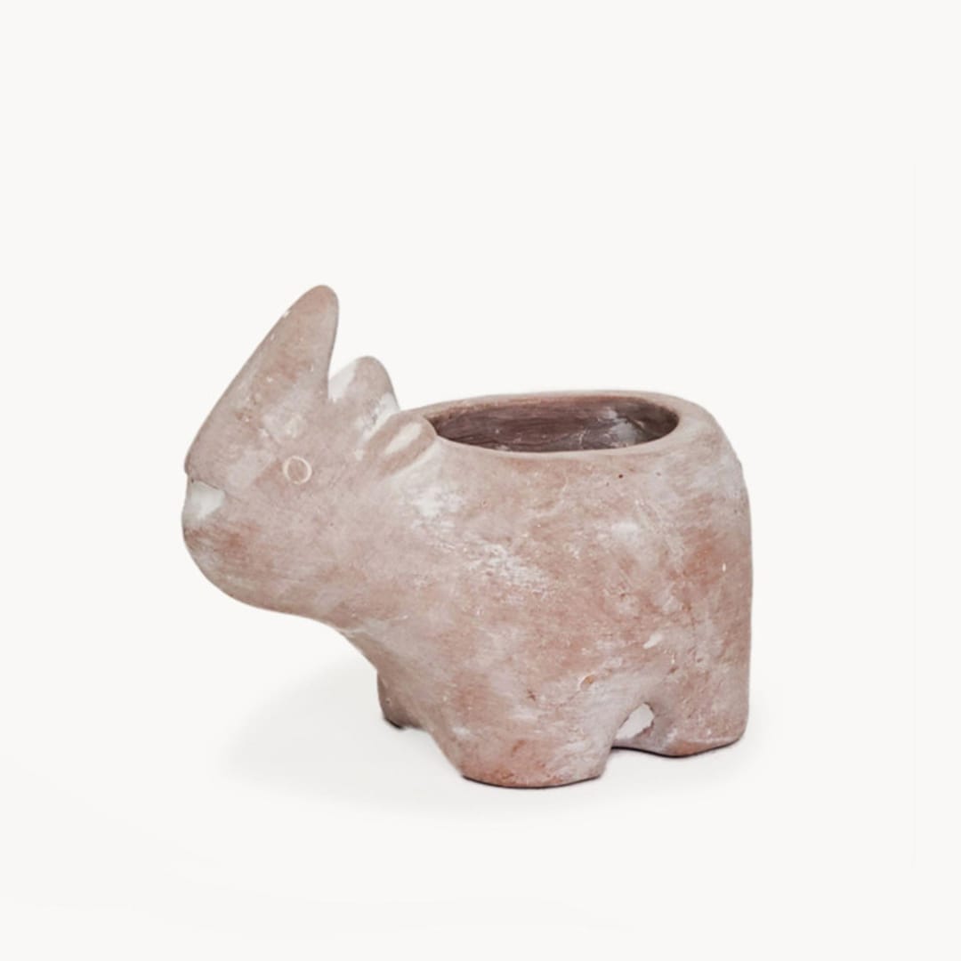 "Handmade Terracotta Pot - Rhino" - Planters in natural by KORISSA
