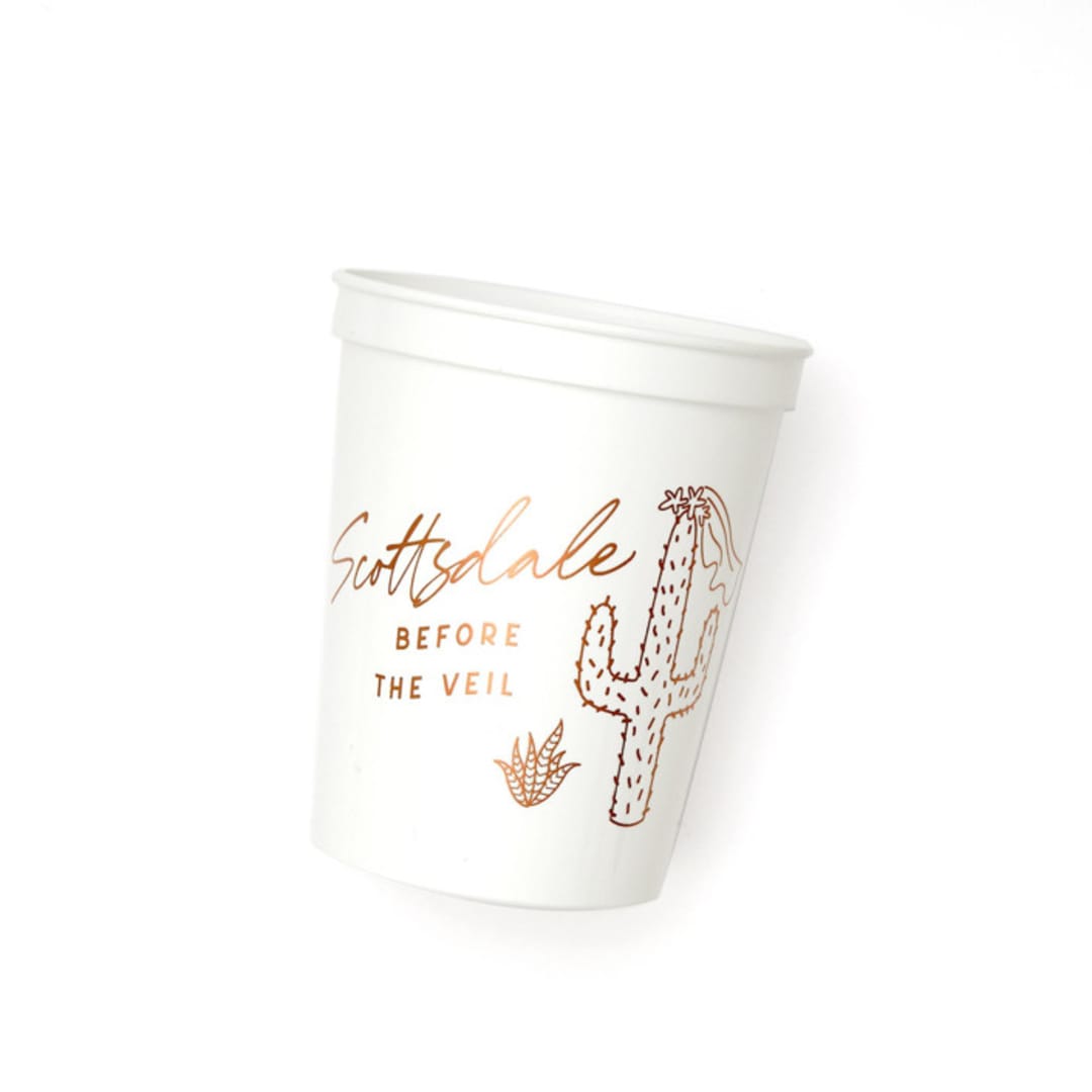 "Scottsdale Before The Veil Cup Pack, Plastic Stadium Cup, Pack of 12" - Paper and Plastic Cups in white by ForYourParty