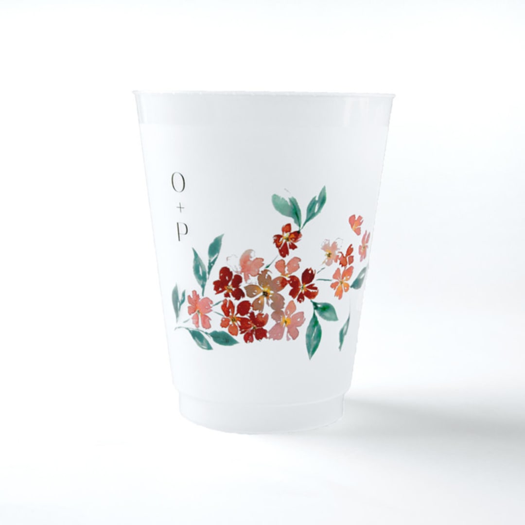 Sweeping Vine Frosted Plastic Cup, set of 50