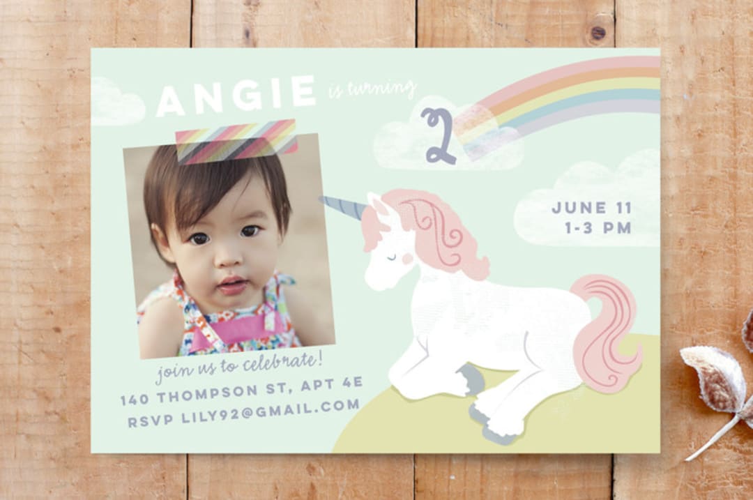 "i believe in unicorns" - Stationery in mint cream by peetie design - Front