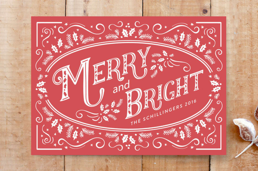 "A Glimpse of Holly" - Stationery in Berry by Chris Griffith - Front