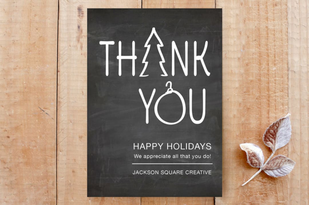 "Simply Thank You" - Stationery in Chalkboard by Three Wings North - Front