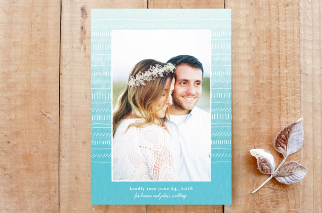 "Watercolor  Save the Date" - Stationery in sky by Krissy Bengtson - Front