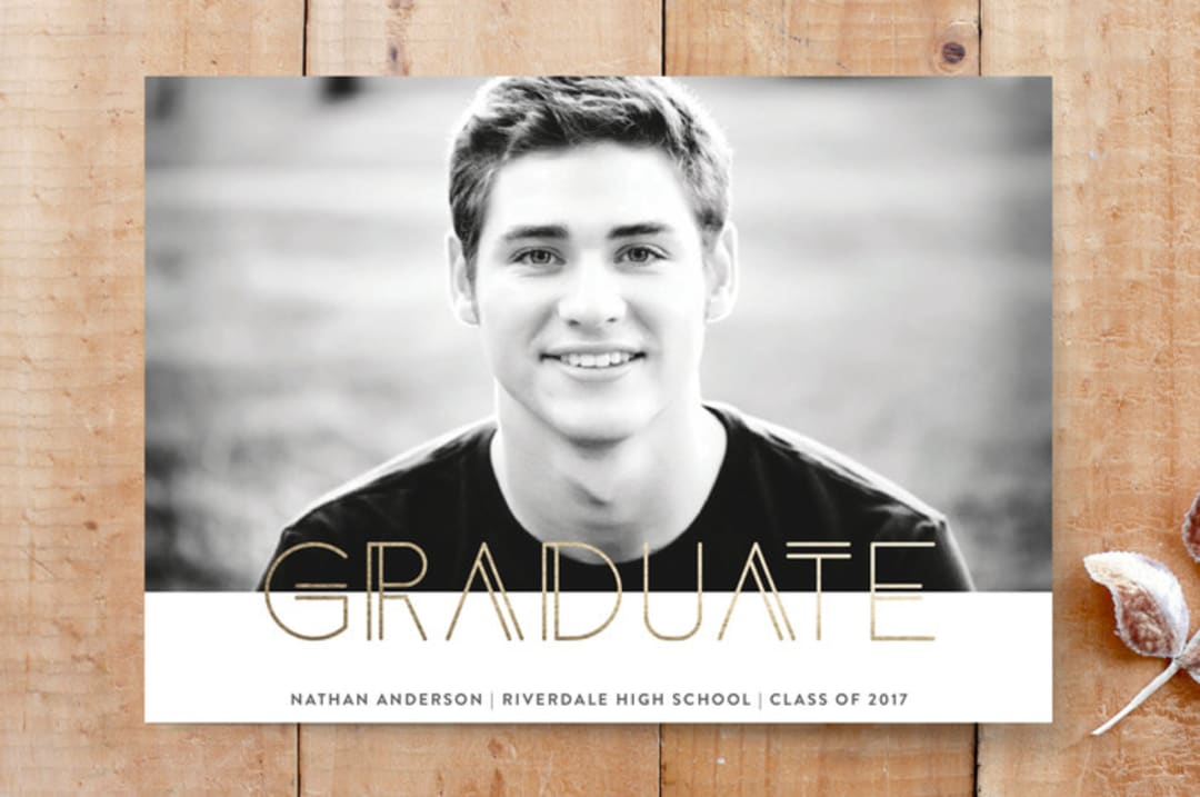 "Mod Graduate" - Stationery in Gold by Roopali - Front