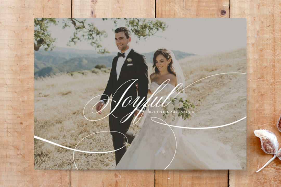 "joyful elegance" - Stationery in snow by Lori James - Front