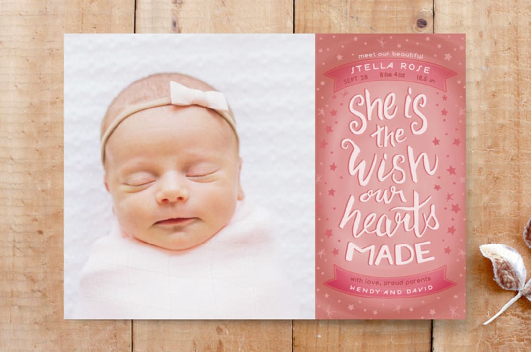"She is the wish" - Stationery in Rose by Shannon - Front