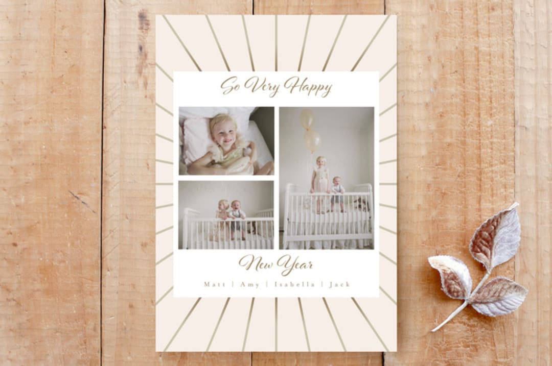 "So Very Happy V" - Stationery in Blush by Elky Ink - Front