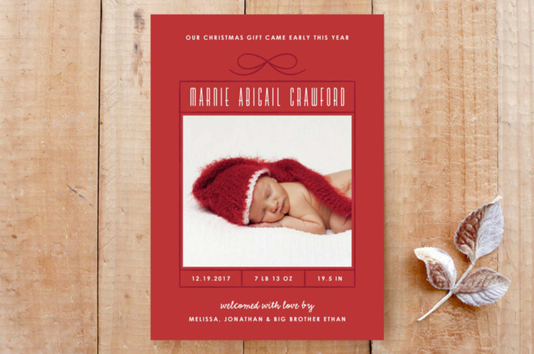 Early Christmas Present Birth Announcement