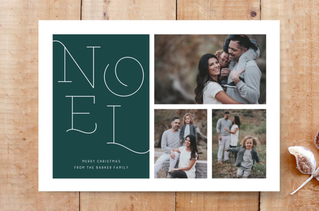 "Noel, Noel" - Stationery in Jade by Carolyn Kach - Front