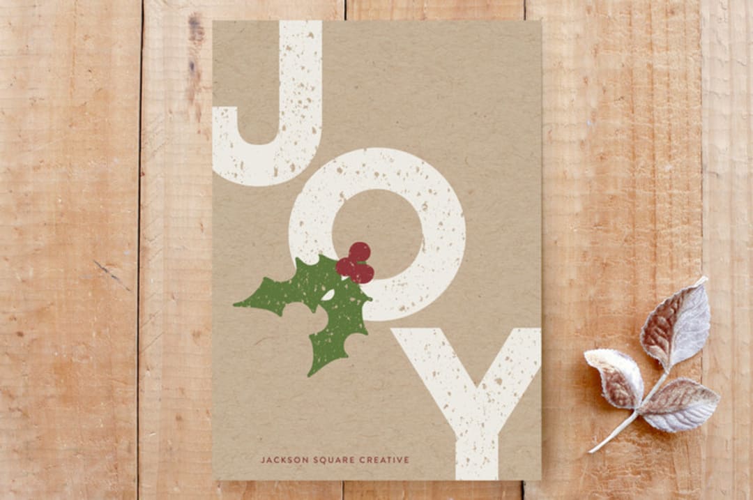 "Bold Festive Joy" - Stationery in Kraft by Roopali - Front