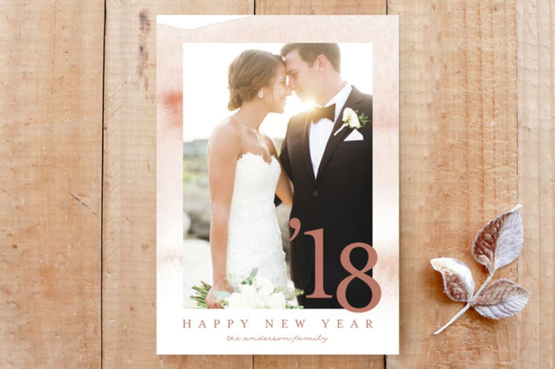"Elegant Watercolor Holiday Frame" - Stationery in Nutmeg by Belia Simm - Front