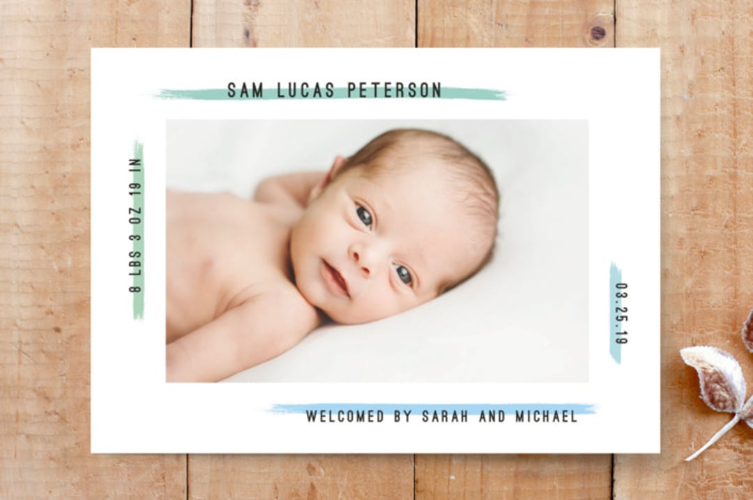 "Modern Painted Frame" - Stationery in seafoam by Bethany McDonald - Front