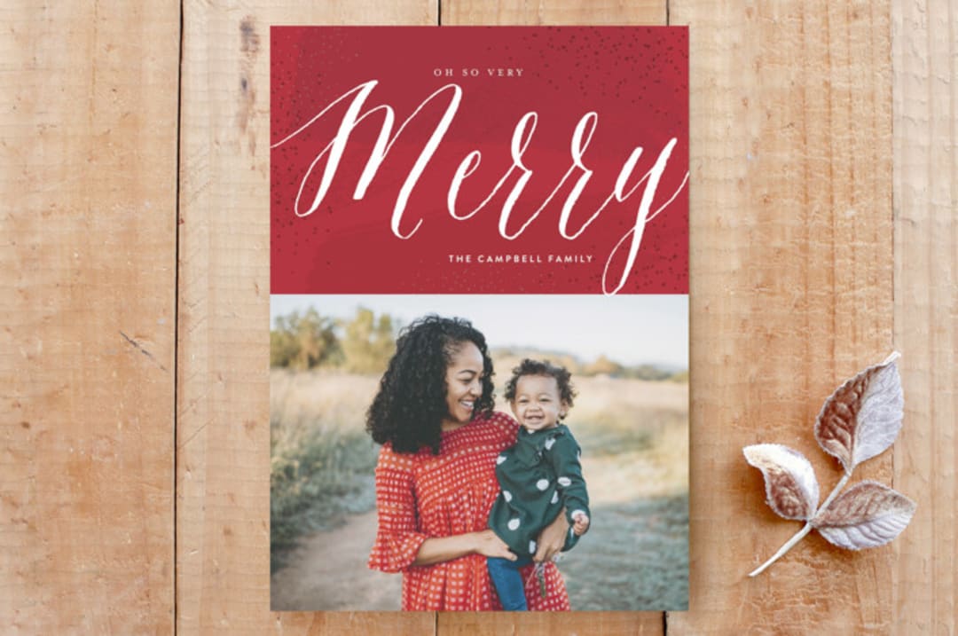 "Oh So Very Merry!" - Stationery in Cranberry by Shari Margolin - Front